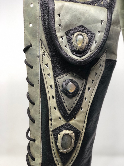 Tall Gunslinger Boots | Black & Gray | Made to Order