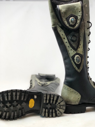 Tall Gunslinger Boots | Black & Gray | Made to Order