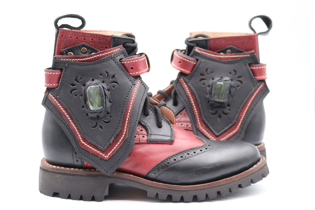 Gunslinger Boots | Black & Red | Made to Order