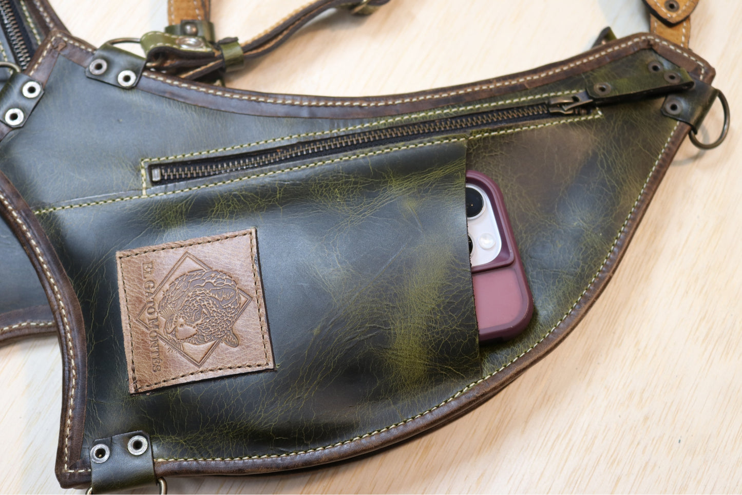 El Oriente Holster | Green Leather | Moonstone
