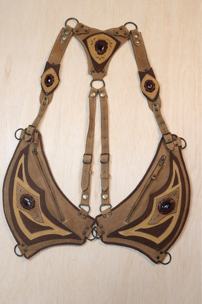 El Oriente Holster | Beige Suede Leather | Amethyst
