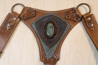 El Oriente Holster | Brown Leather | Labradorite Stone