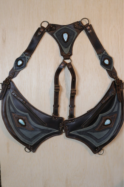 El Oriente Holster | Brown Leather | Larimar Stone