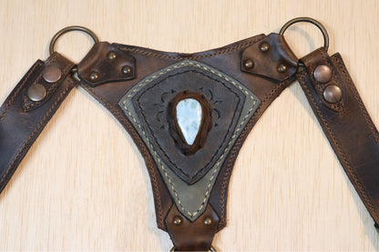 El Oriente Holster | Brown Leather | Larimar Stone