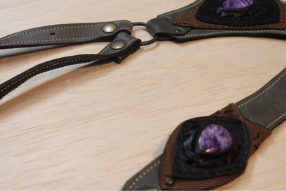 El Oriente Holster | Gray Leather | Charoite Stone