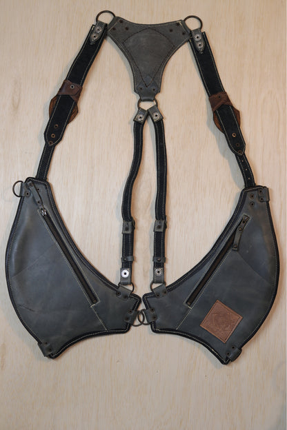 El Oriente Holster | Gray Leather | Charoite Stone