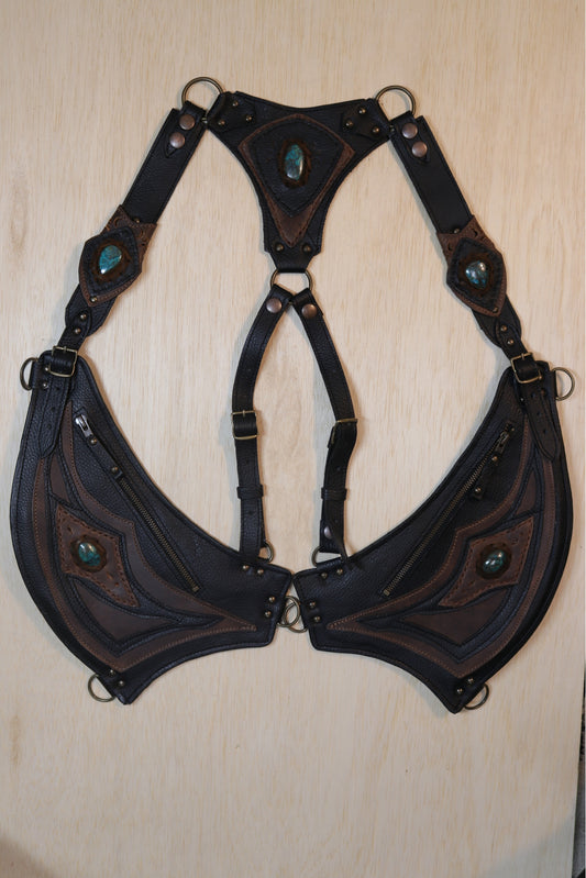 El Oriente Holster | Black Leather | Chrysocolla Stone
