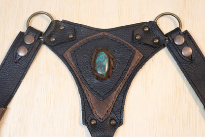 El Oriente Holster | Black Leather | Chrysocolla Stone