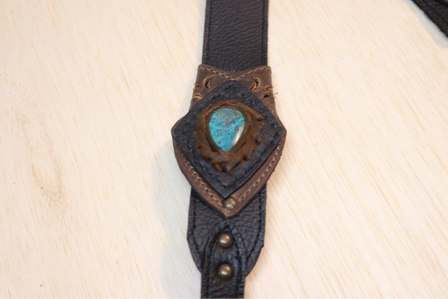El Oriente Holster | Black Leather | Chrysocolla Stone