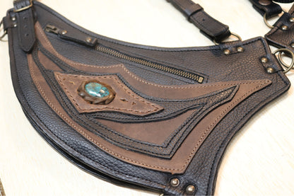El Oriente Holster | Black Leather | Chrysocolla Stone